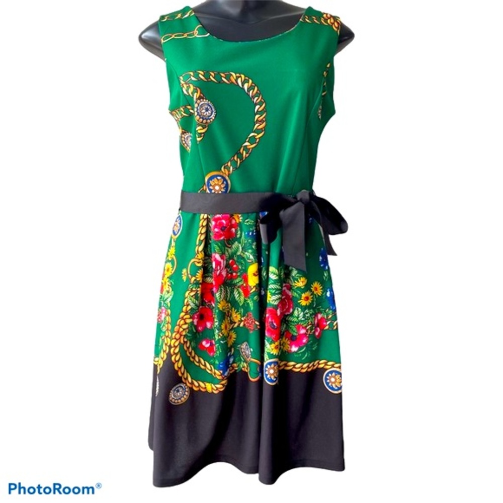 NEW COLLECTION green flowered dress
